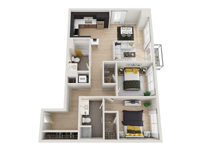 2x2 D 528 floor plan